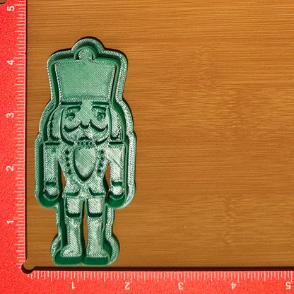 Nutcracker with Pointed Hat - Custom 3D Printed Cookie Cutter + Stamp Combo