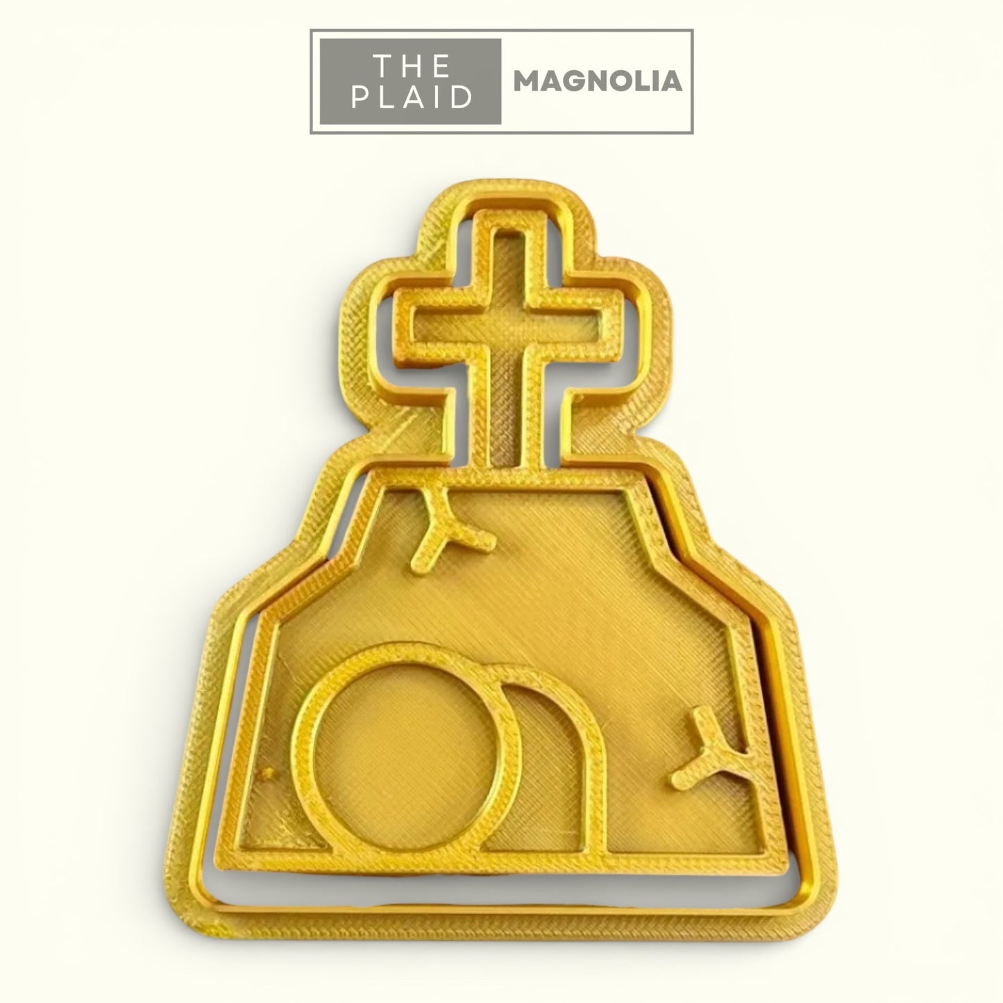 Rock with Cross - Custom 3D Printed Cookie Cutter + Stamp Combo