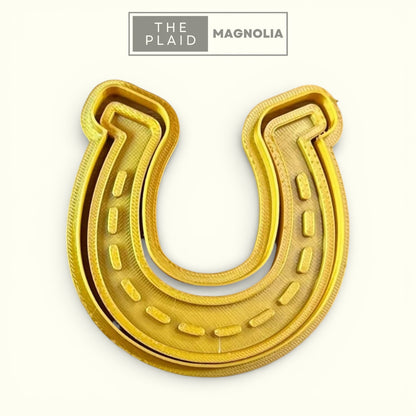 Horseshoe - Custom 3D Printed Cookie Cutter + Stamp Combo