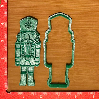 Nutcracker with Snowflake Hat - Custom 3D Printed Cookie Cutter + Stamp Combo