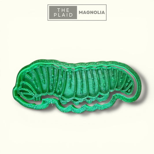 Caterpillar - Custom 3D Printed Cookie Cutter + Stamp Combo