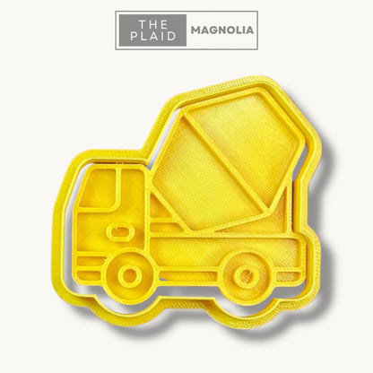 Cement Truck - Custom 3D Printed Cookie Cutter + Stamp Combo