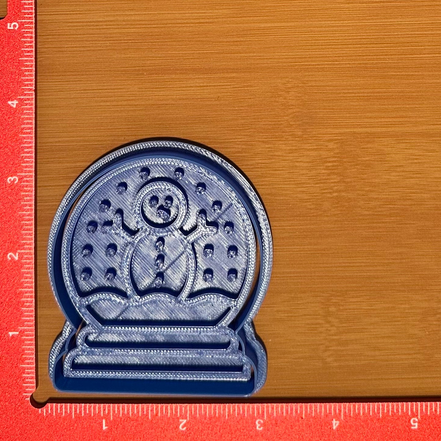 Snow Globe with Snowman - Custom 3D Printed Cookie Cutter + Stamp Combo