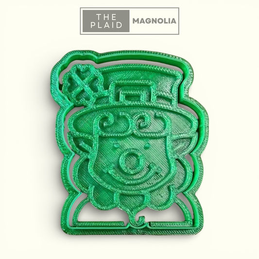 Leprechaun - Custom 3D Printed Cookie Cutter + Stamp Combo