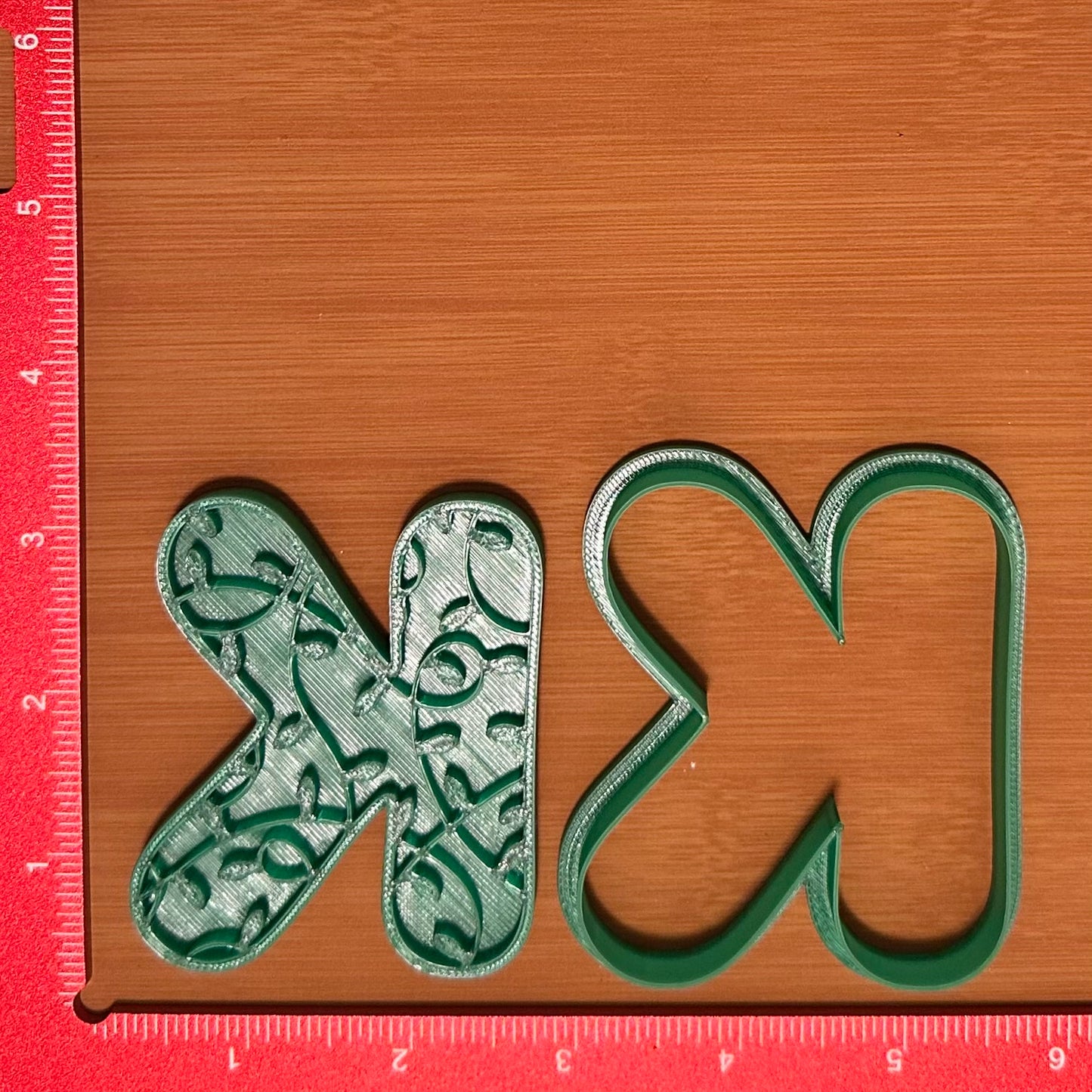 Letter with Christmas Light Pattern - Custom 3D Printed Cookie Cutter + Stamp Combo