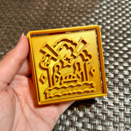 Nativity Scene - Custom 3D Printed Cookie Cutter + Stamp Combo