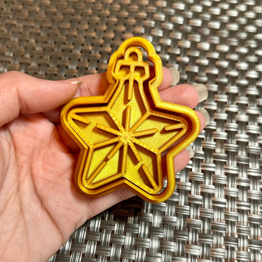 Star Ornament - Custom 3D Printed Cookie Cutter + Stamp Combo