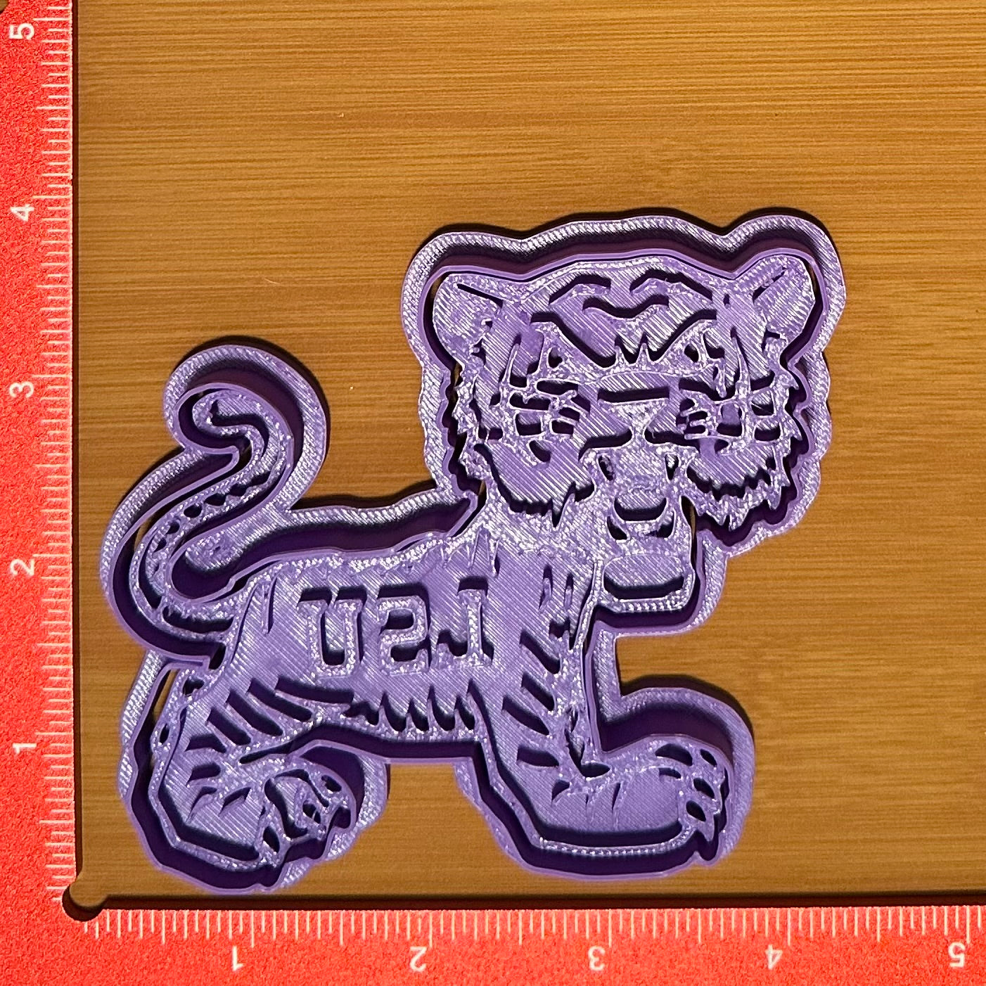 Retro LSU Tiger- Custom 3D Printed Cookie Cutter + Stamp Combo