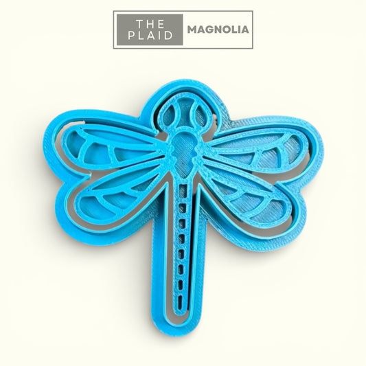Dragonfly - Custom 3D Printed Cookie Cutter + Stamp Combo