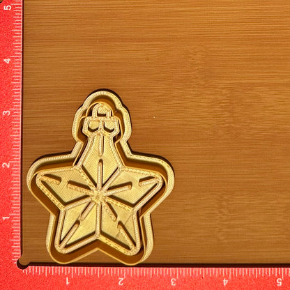 Star Ornament - Custom 3D Printed Cookie Cutter + Stamp Combo