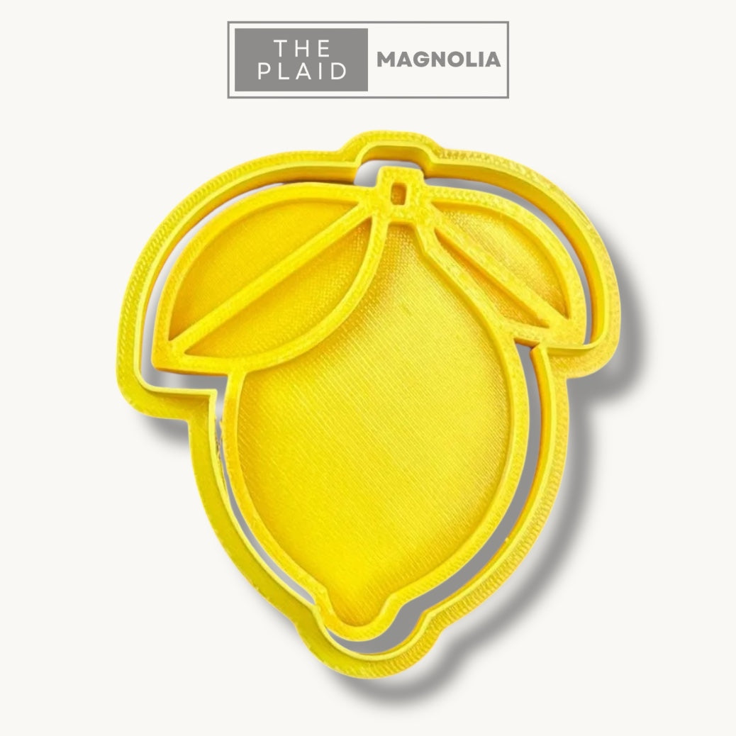 Lemon - Custom 3D Printed Cookie Cutter + Stamp Combo