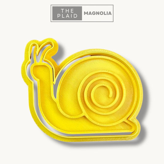 Snail - Custom 3D Printed Cookie Cutter + Stamp Combo