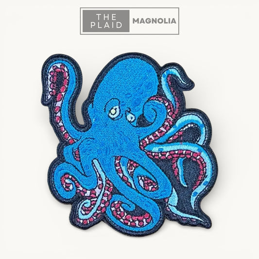 Blue Octopus - Embroidered Patch