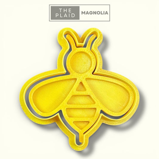 Simple Bee - Custom 3D Printed Cookie Cutter + Stamp Combo