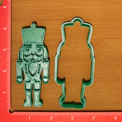 Nutcracker with Pointed Hat - Custom 3D Printed Cookie Cutter + Stamp Combo