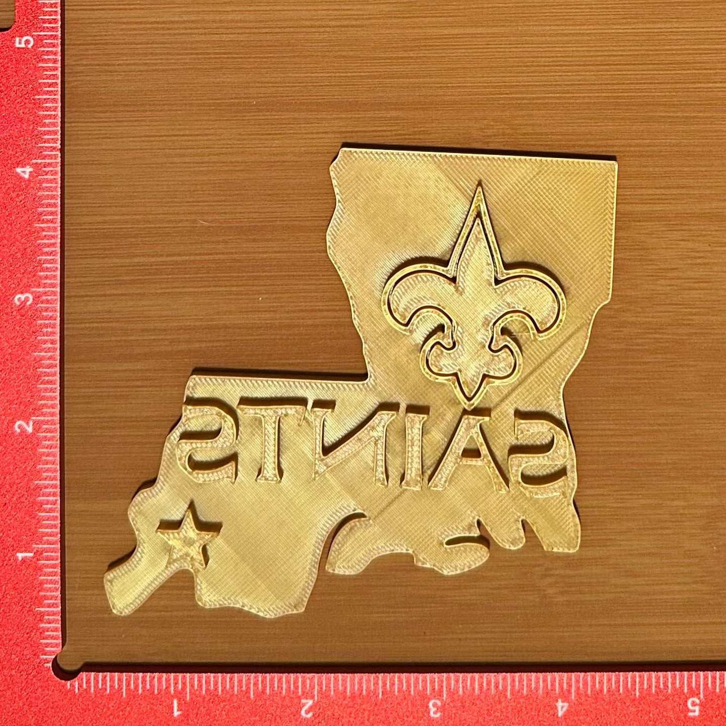 Saints Louisiana State Outline - Custom 3D Printed Cookie Cutter + Stamp Combo