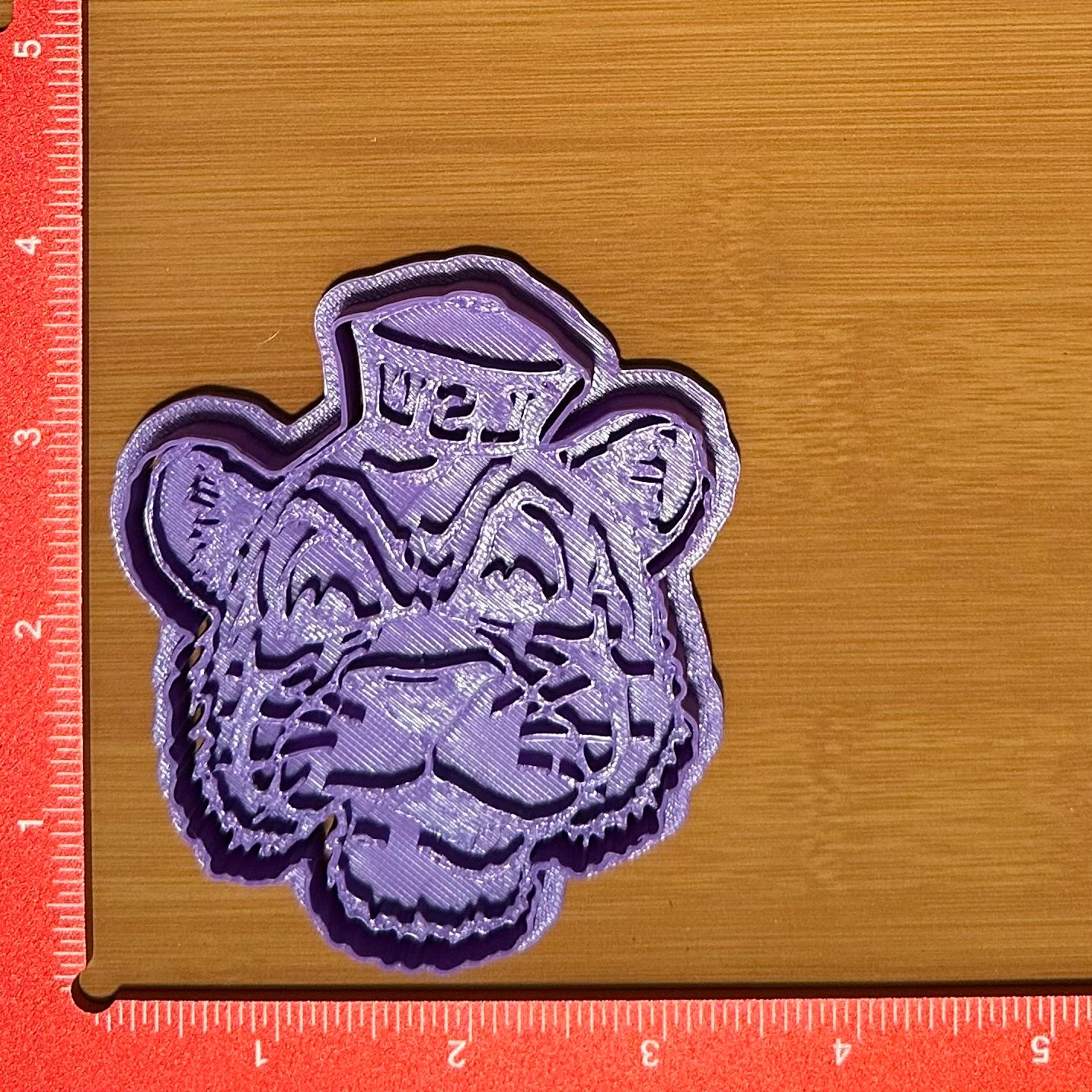 LSU Mike the Tiger Head - Custom 3D Printed Cookie Cutter + Stamp Combo