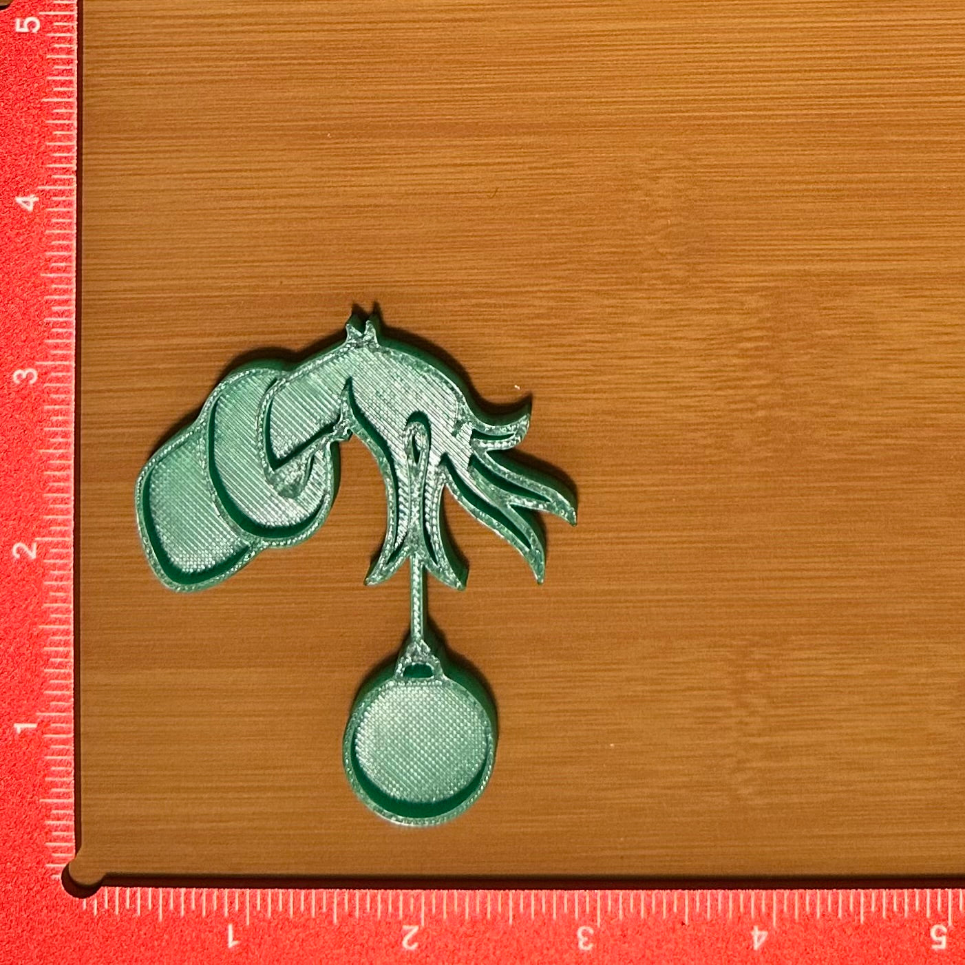 Grinch Hand with Ornament - Custom 3D Printed Cookie Cutter + Stamp Combo