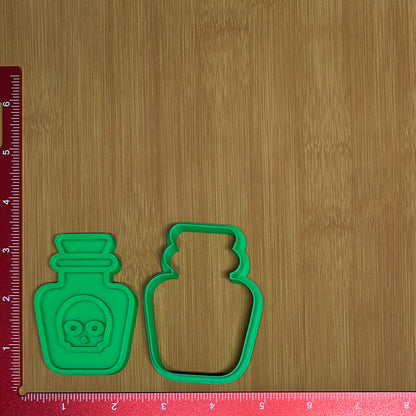 Poison Vial - Custom 3D Printed Cookie Cutter + Stamp Combo