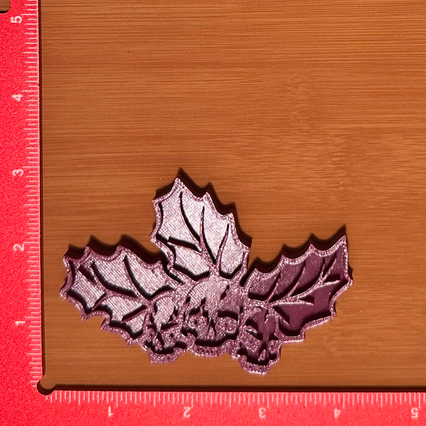 Skull Holly Leaves - Custom 3D Printed Cookie Cutter + Stamp Combo