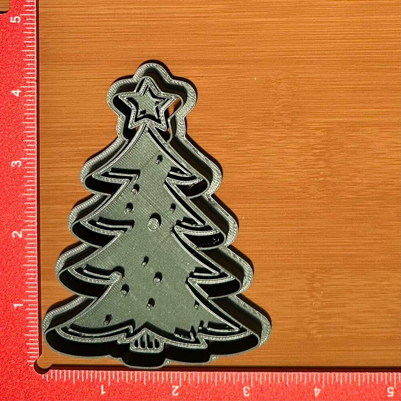 Christmas Tree with Star - Custom 3D Printed Cookie Cutter + Stamp Combo