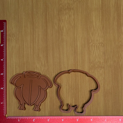 Turkey - Custom 3D Printed Cookie Cutter + Stamp Combo