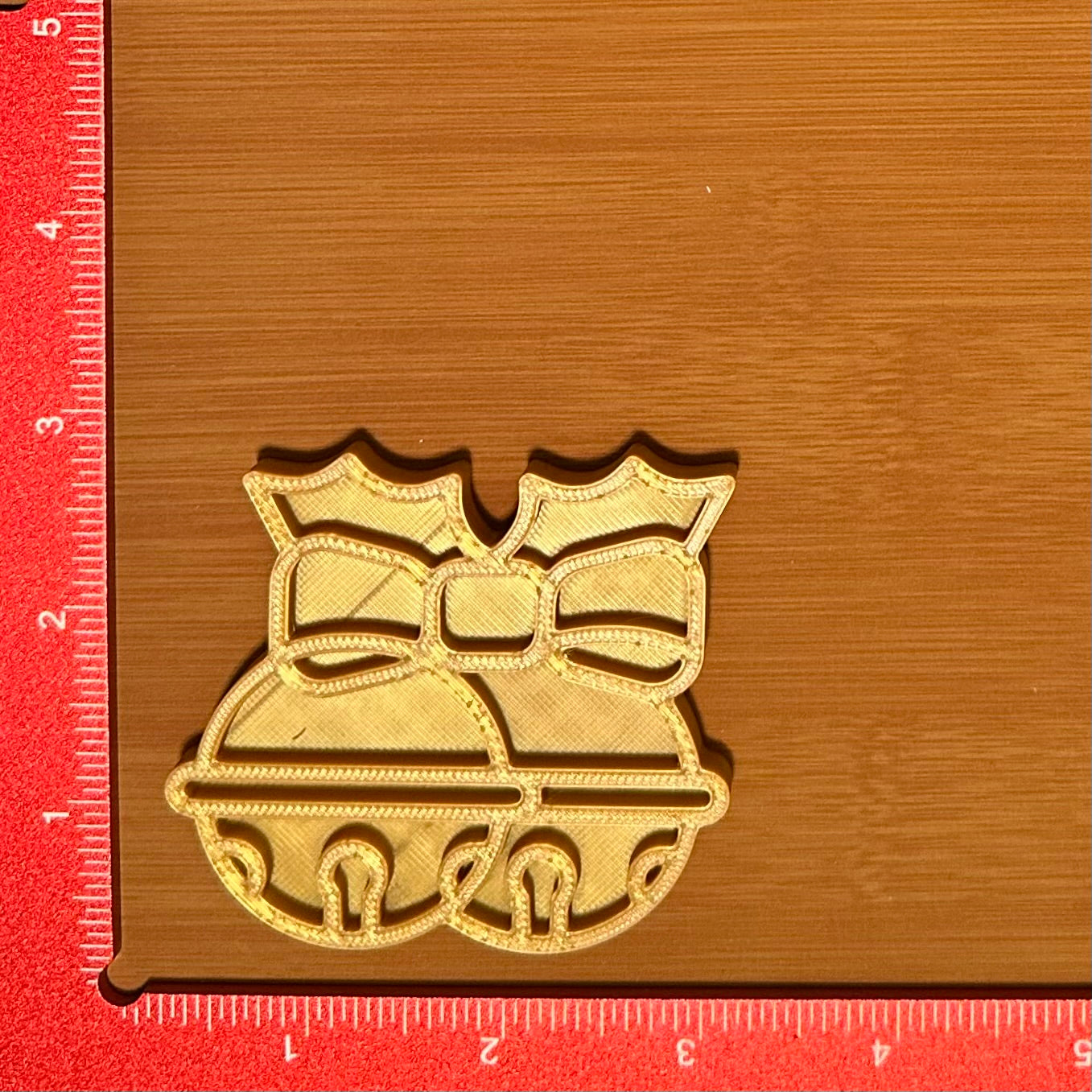 Sleigh Bells with Bow - Custom 3D Printed Cookie Cutter + Stamp Combo