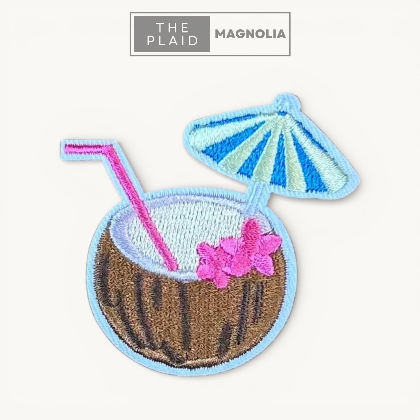 Coconut Drink with Umbrella - Embroidered Patch