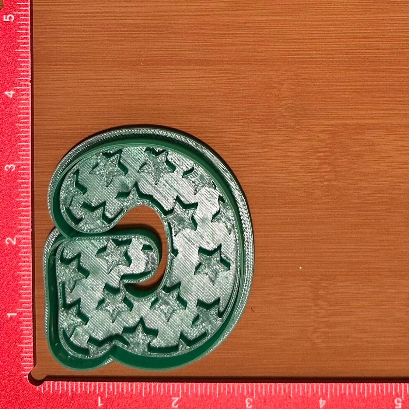 Letter with Star Pattern - Custom 3D Printed Cookie Cutter + Stamp Combo
