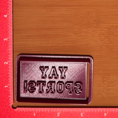 Yay Sports! - Custom 3D Printed Cookie Cutter + Stamp Combo
