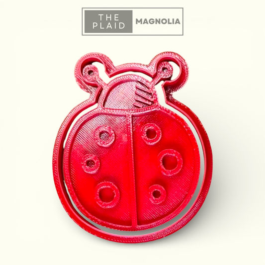 Ladybug - Custom 3D Printed Cookie Cutter + Stamp Combo