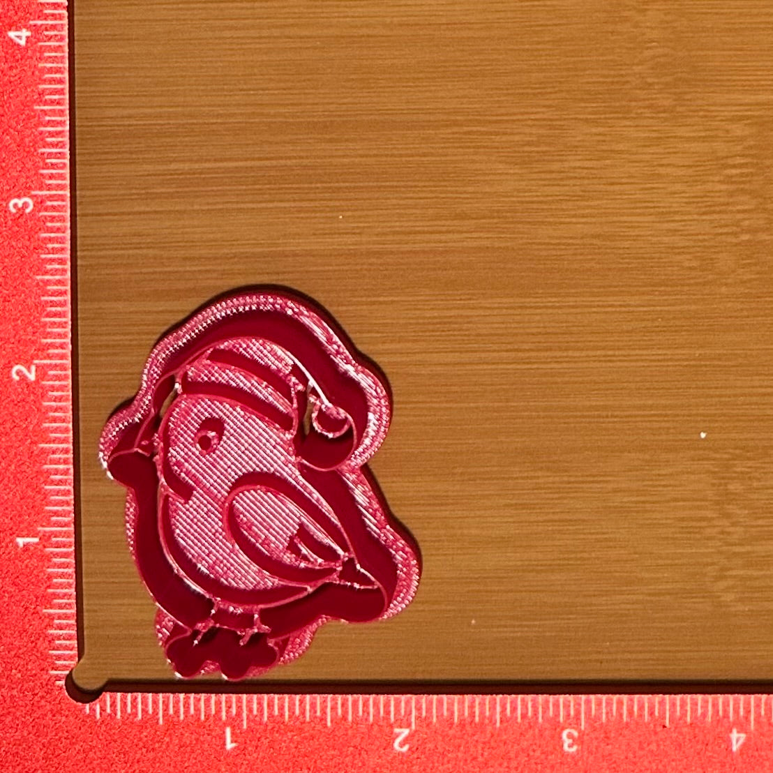 Bird with Santa Hat - Custom 3D Printed Cookie Cutter + Stamp Combo