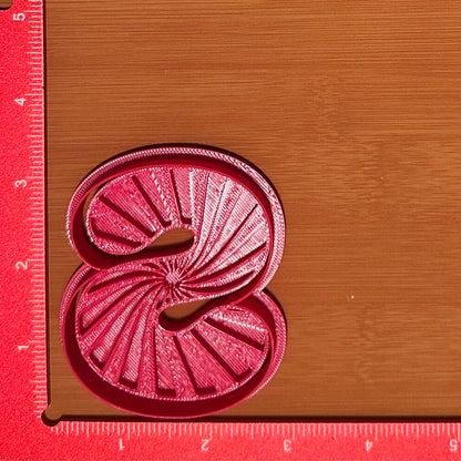 Letter with Peppermint Swirl Pattern - Custom 3D Printed Cookie Cutter + Stamp Combo