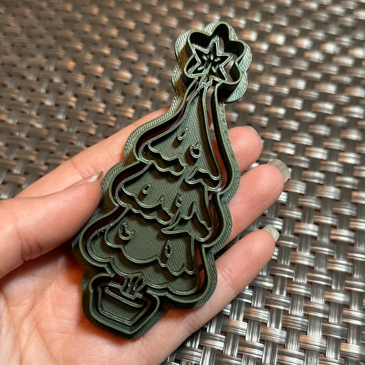Whimsical Tree - Custom 3D Printed Cookie Cutter + Stamp Combo