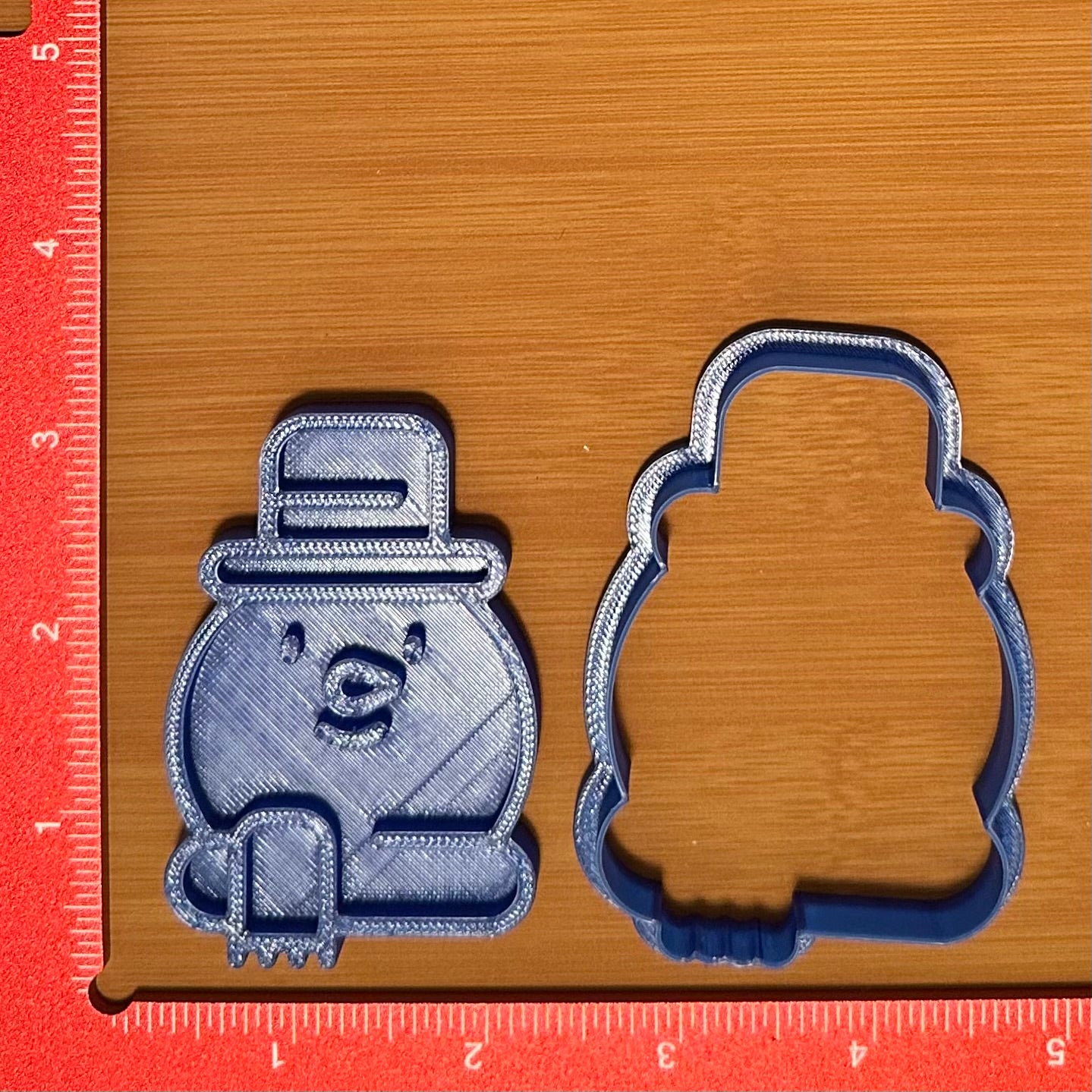Snowman Head - Custom 3D Printed Cookie Cutter + Stamp Combo