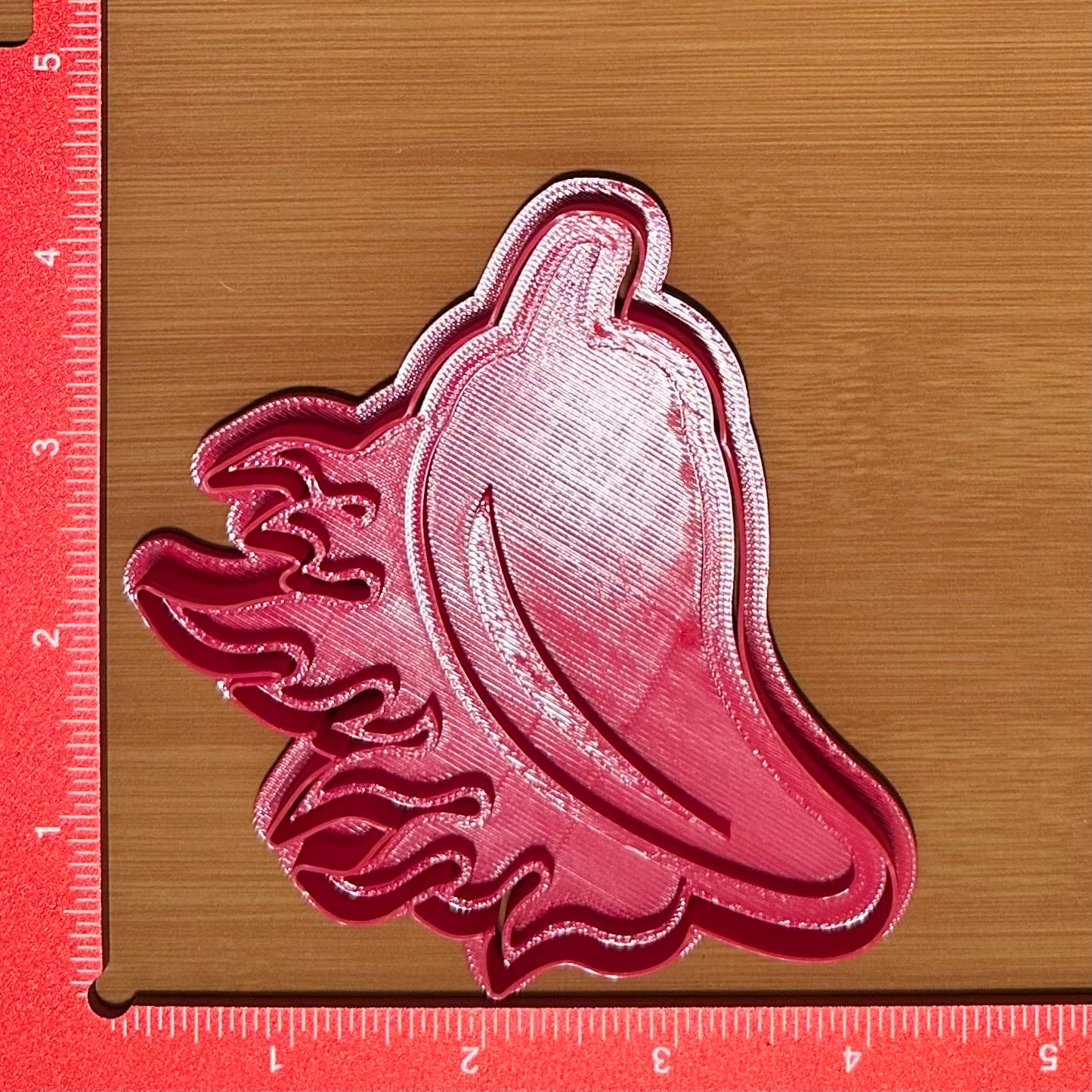 Flaming Chili Pepper - Custom 3D Printed Cookie Cutter + Stamp Combo