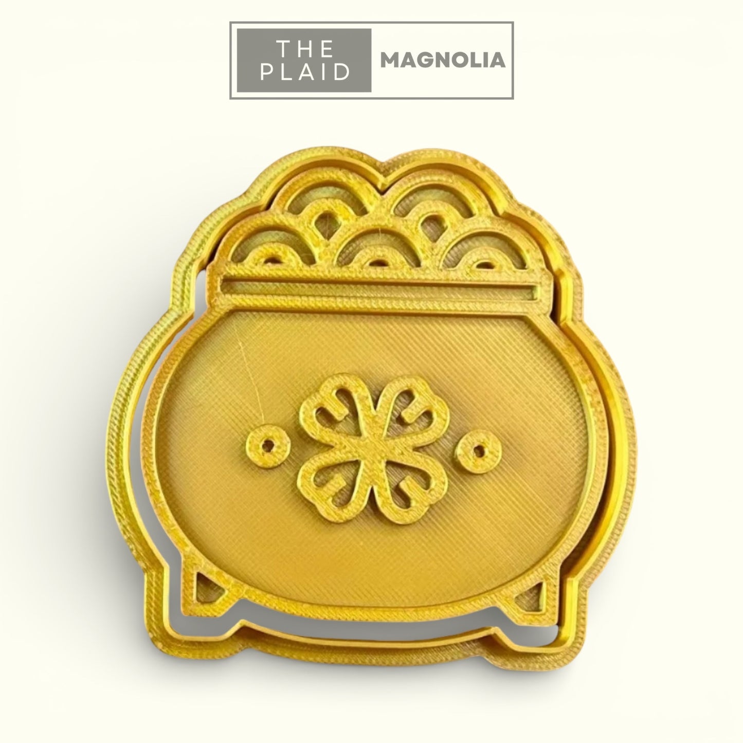 Pot of Gold - Custom 3D Printed Cookie Cutter + Stamp Combo