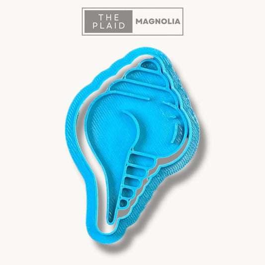 Sea Shell - Custom 3D Printed Cookie Cutter + Stamp Combo