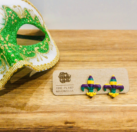 Fleur De Lis Striped Stud