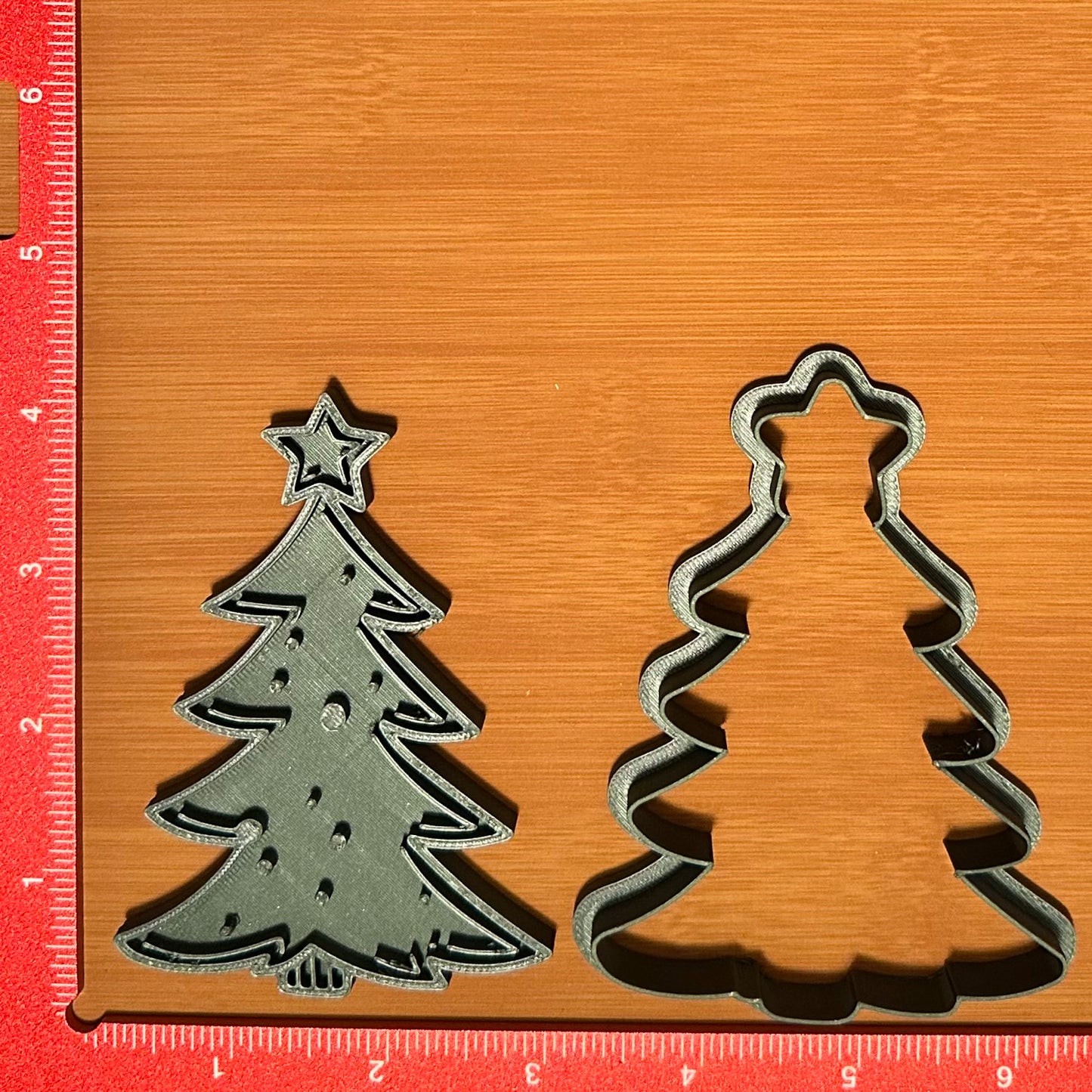 Christmas Tree with Star - Custom 3D Printed Cookie Cutter + Stamp Combo