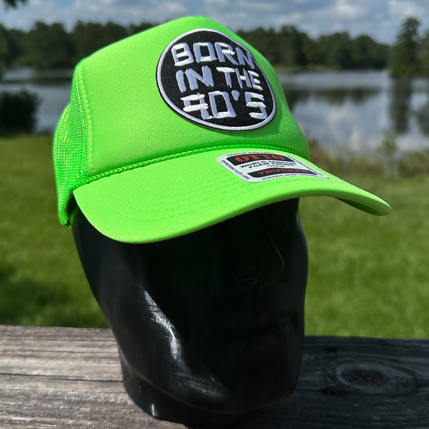 Born in the 90s | Neon Green Otto Foam Front Rope Trucker Hat