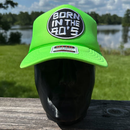 Born in the 90s | Neon Green Otto Foam Front Rope Trucker Hat