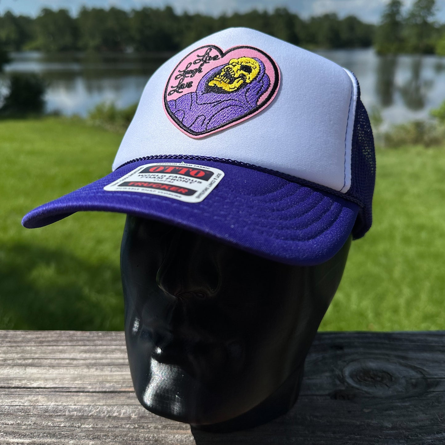 Live, Laugh, Love | Purple & White Otto Foam Front Rope Trucker Hat