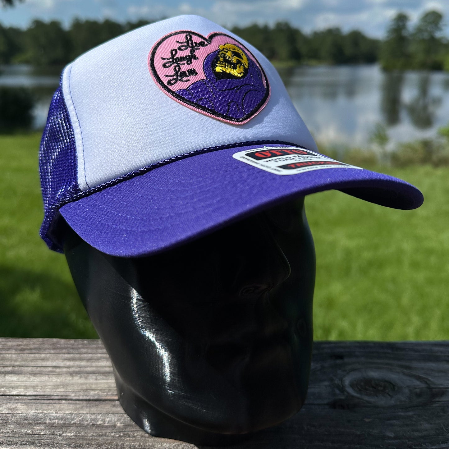 Live, Laugh, Love | Purple & White Otto Foam Front Rope Trucker Hat
