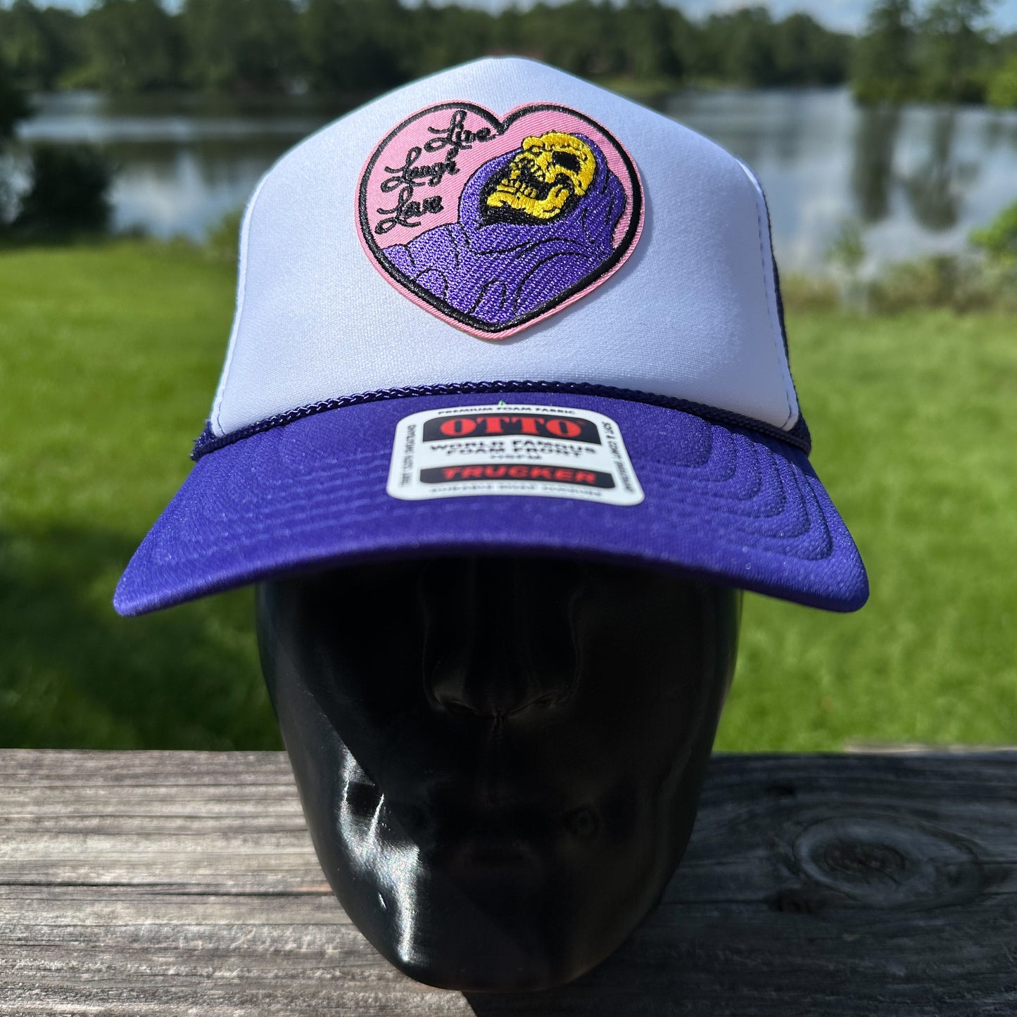 Live, Laugh, Love | Purple & White Otto Foam Front Rope Trucker Hat