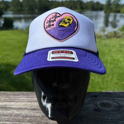 Live, Laugh, Love | Purple & White Otto Foam Front Rope Trucker Hat