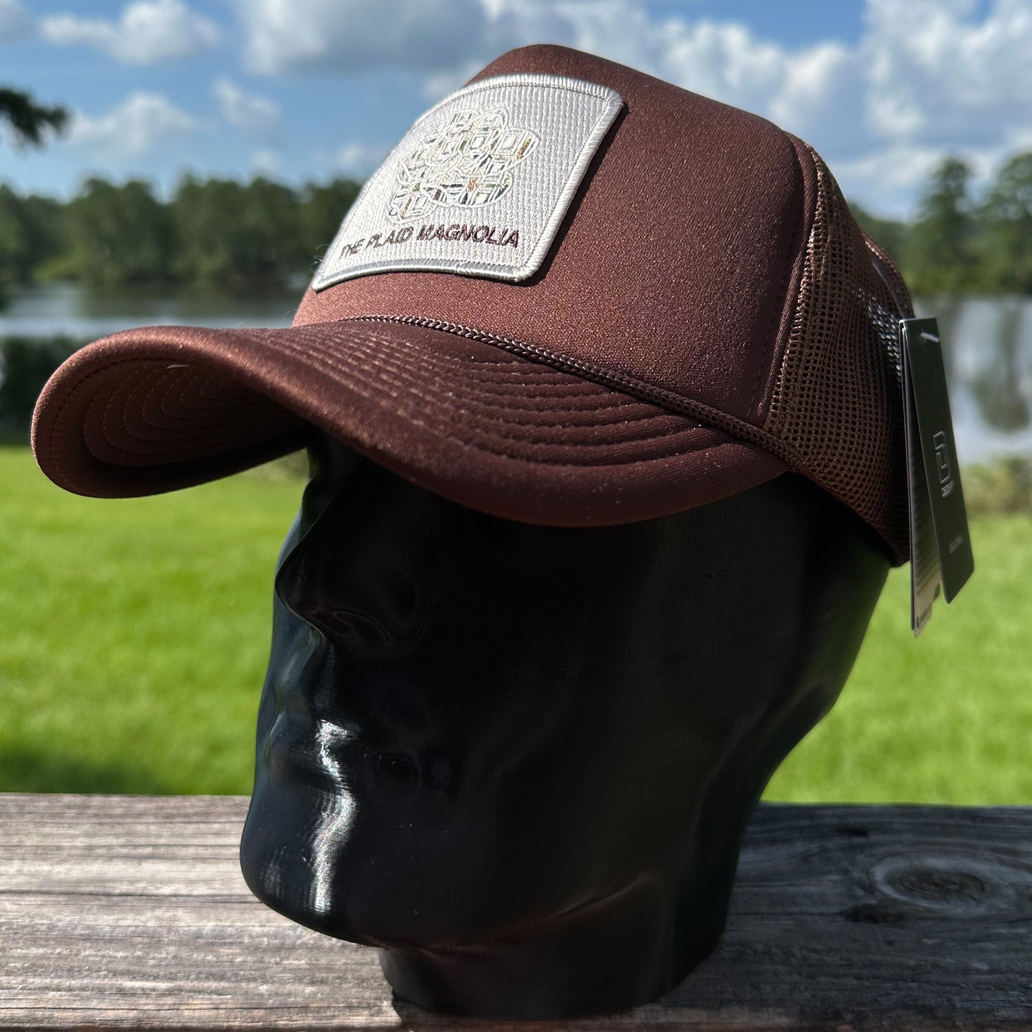 Plaid Magnolia | Brown Foam Front | Decky High Crown
