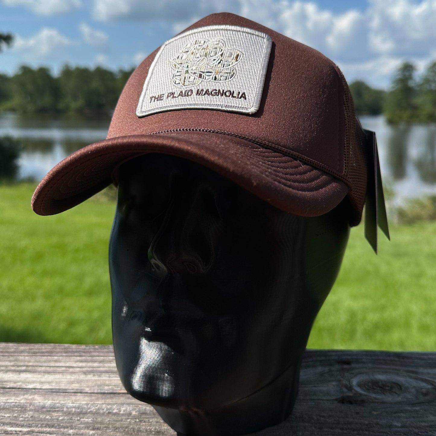 Plaid Magnolia | Brown Foam Front | Decky High Crown