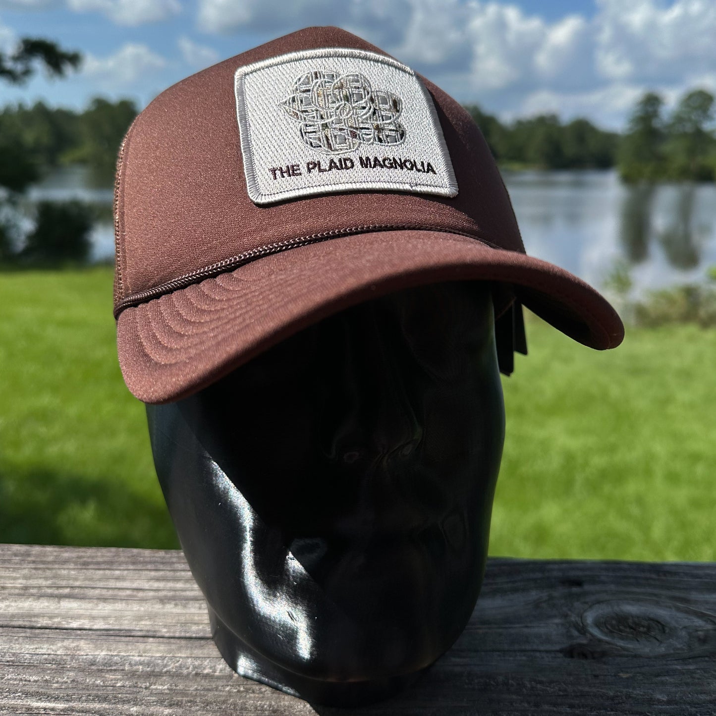 Plaid Magnolia | Brown Foam Front | Decky High Crown
