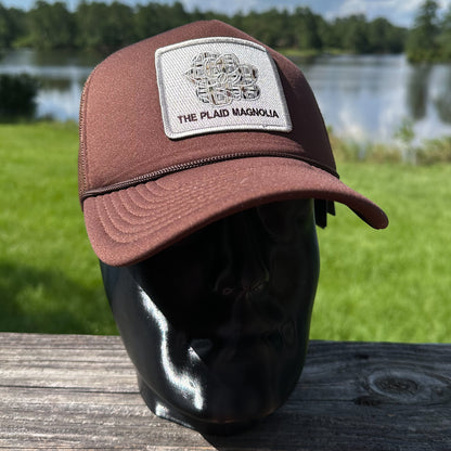 Plaid Magnolia | Brown Foam Front | Decky High Crown